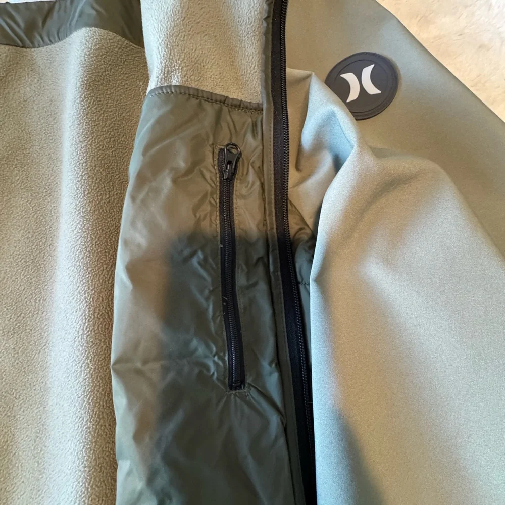 Hurley Men's Softshell Quilted Puffer Jacket Hooded Windbreaker - Picture 4 of 10